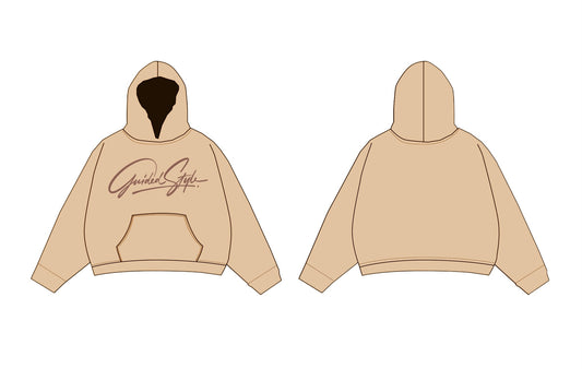 Guided Style Embroidered Pullover Hoodie -Latte