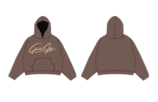Guided Style Embroidered Pullover Hoodie -Mocha