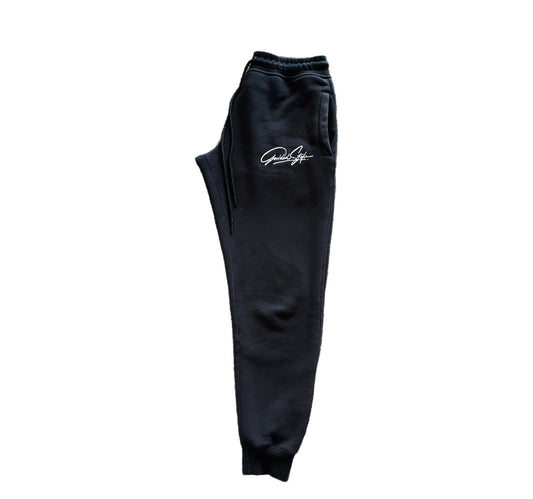 Guided Style Embroidered Jogger Pants -Black
